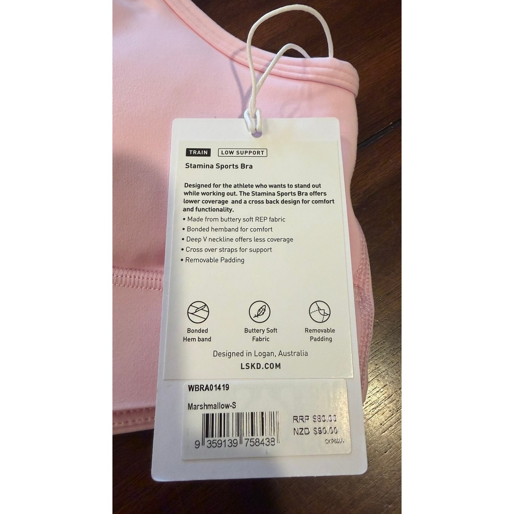 LSKD Stamina Sports Bra Marshmallow Pink Women's Small NEW NWT - Picture 3 of 16